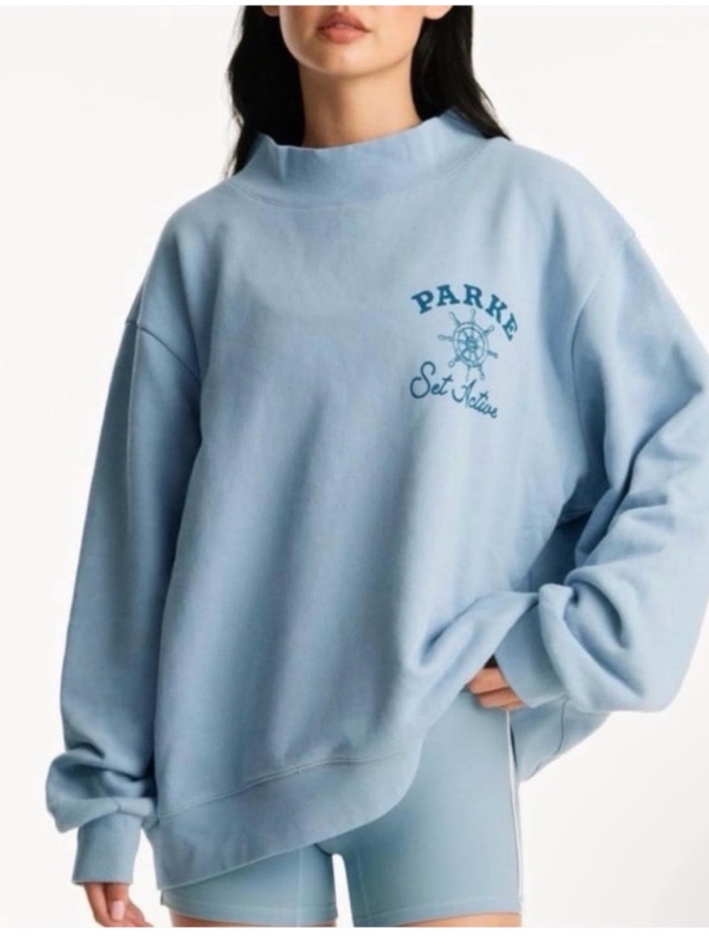 SET X PARKE Heritage Mockneck Sailing Blue Size L/XL